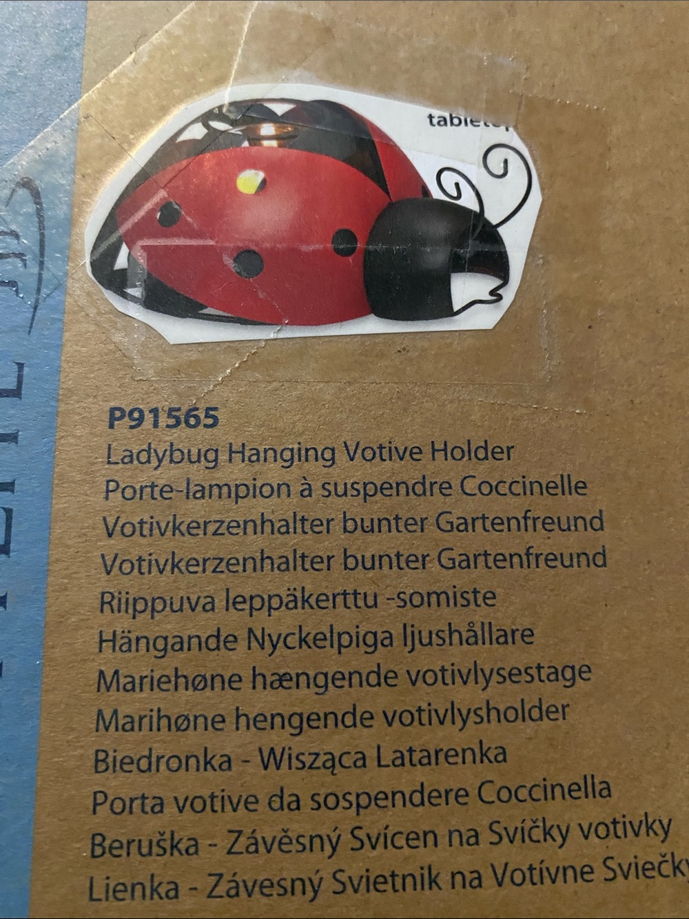 PartyLite Red & Black Ladybug Hanging Votive Holder